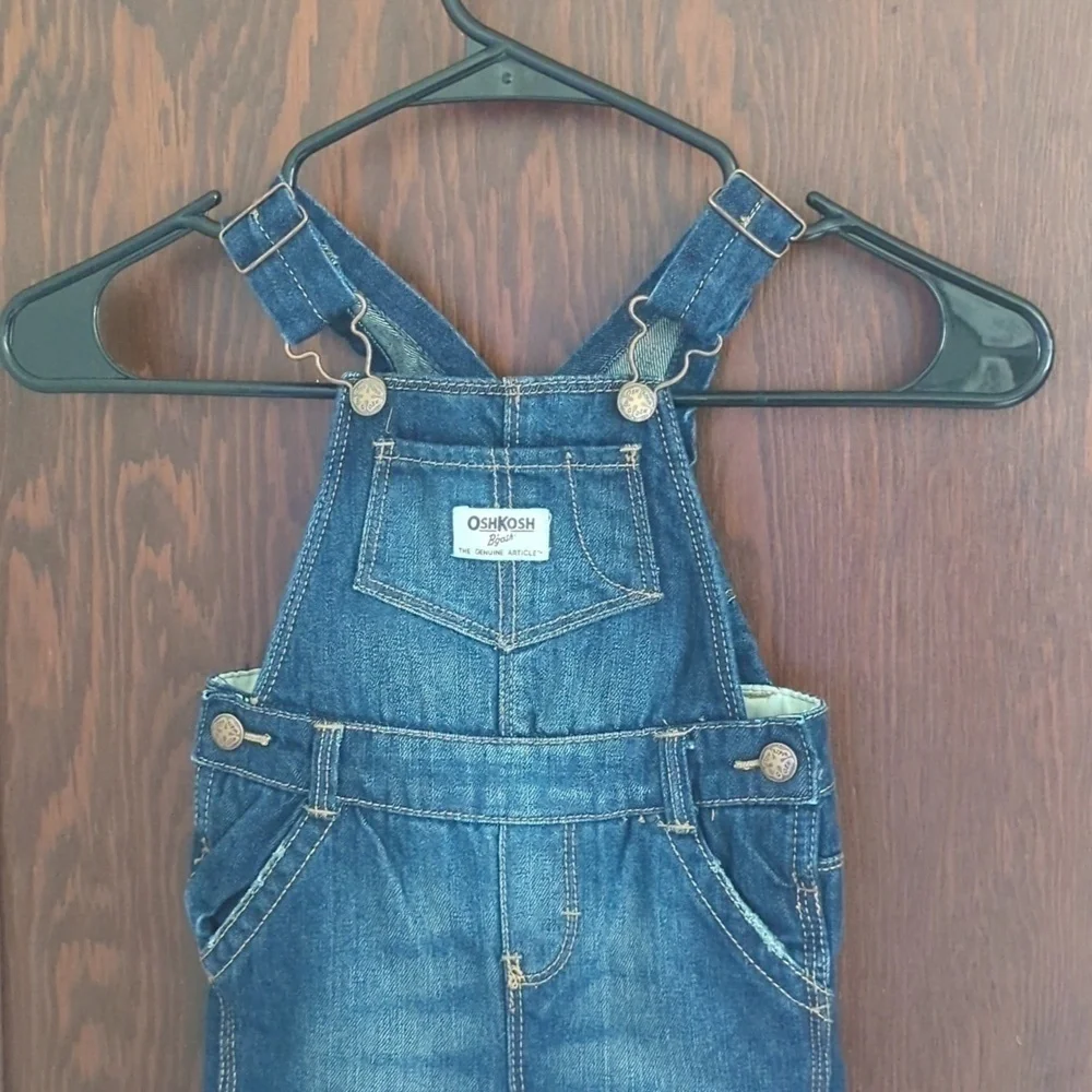 Oshkosh B'Gosh Fleece Lined Denim Overalls Size 12 Month